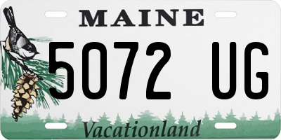 ME license plate 5072UG