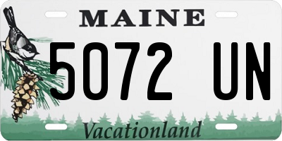 ME license plate 5072UN