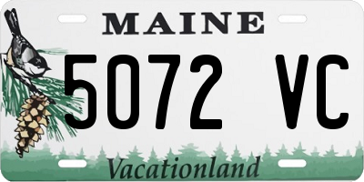 ME license plate 5072VC