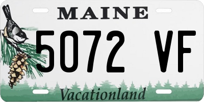 ME license plate 5072VF