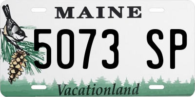 ME license plate 5073SP