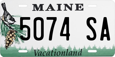 ME license plate 5074SA