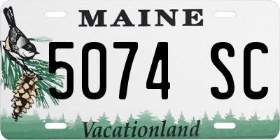 ME license plate 5074SC