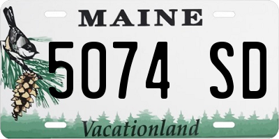 ME license plate 5074SD