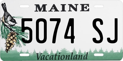 ME license plate 5074SJ