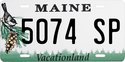 ME license plate 5074SP