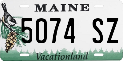 ME license plate 5074SZ