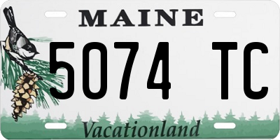 ME license plate 5074TC