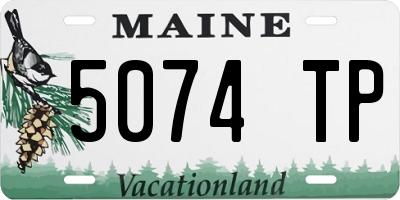 ME license plate 5074TP