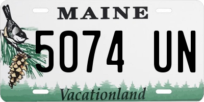 ME license plate 5074UN