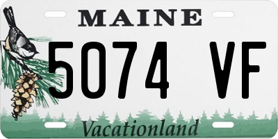 ME license plate 5074VF