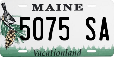 ME license plate 5075SA