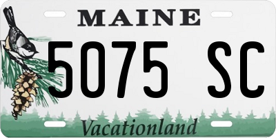 ME license plate 5075SC