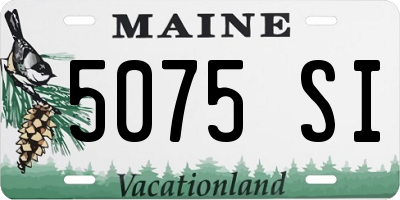 ME license plate 5075SI