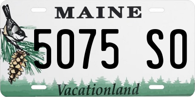 ME license plate 5075SO