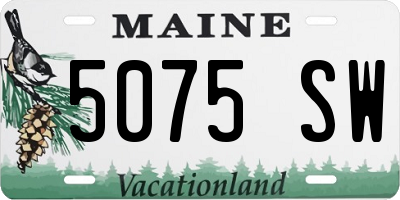ME license plate 5075SW