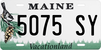 ME license plate 5075SY