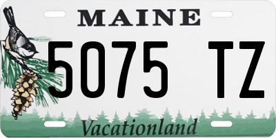 ME license plate 5075TZ