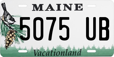 ME license plate 5075UB