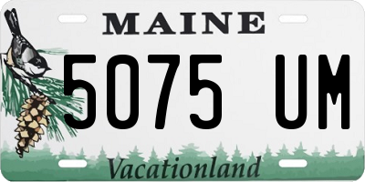 ME license plate 5075UM