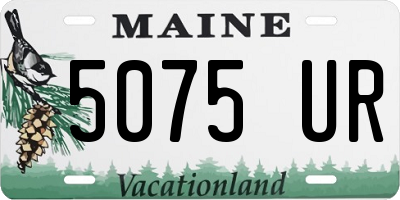 ME license plate 5075UR