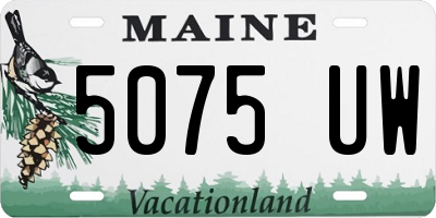 ME license plate 5075UW