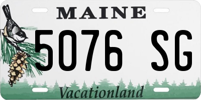 ME license plate 5076SG