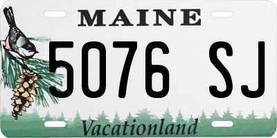 ME license plate 5076SJ