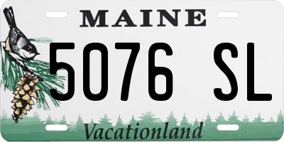 ME license plate 5076SL