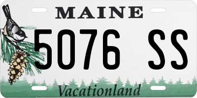 ME license plate 5076SS