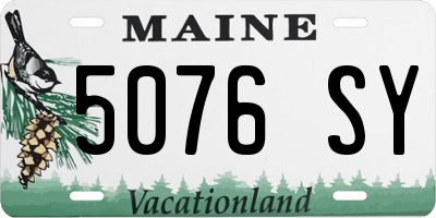 ME license plate 5076SY