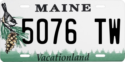 ME license plate 5076TW