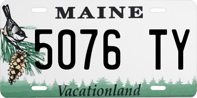 ME license plate 5076TY