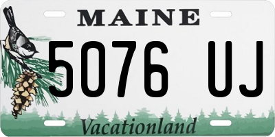 ME license plate 5076UJ