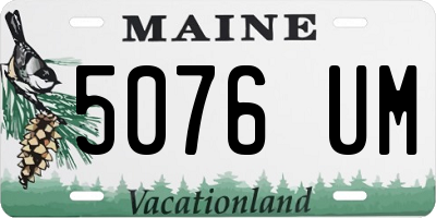 ME license plate 5076UM