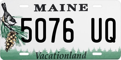 ME license plate 5076UQ