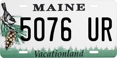 ME license plate 5076UR