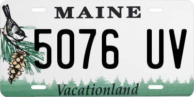 ME license plate 5076UV