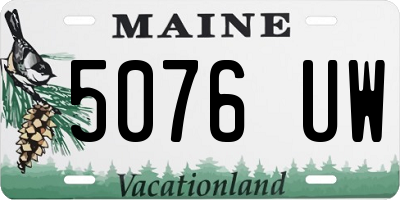 ME license plate 5076UW