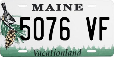 ME license plate 5076VF