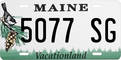 ME license plate 5077SG