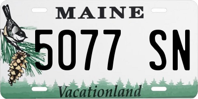 ME license plate 5077SN