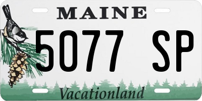 ME license plate 5077SP