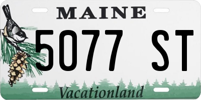 ME license plate 5077ST