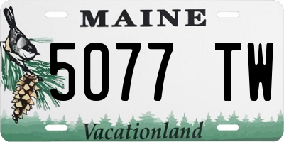 ME license plate 5077TW