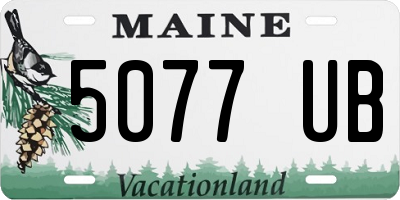 ME license plate 5077UB