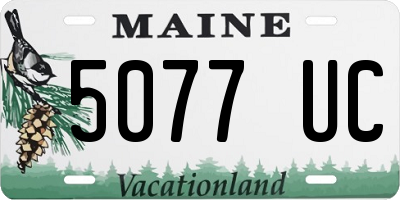 ME license plate 5077UC