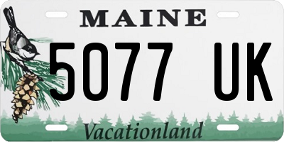 ME license plate 5077UK