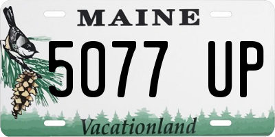 ME license plate 5077UP