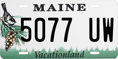 ME license plate 5077UW